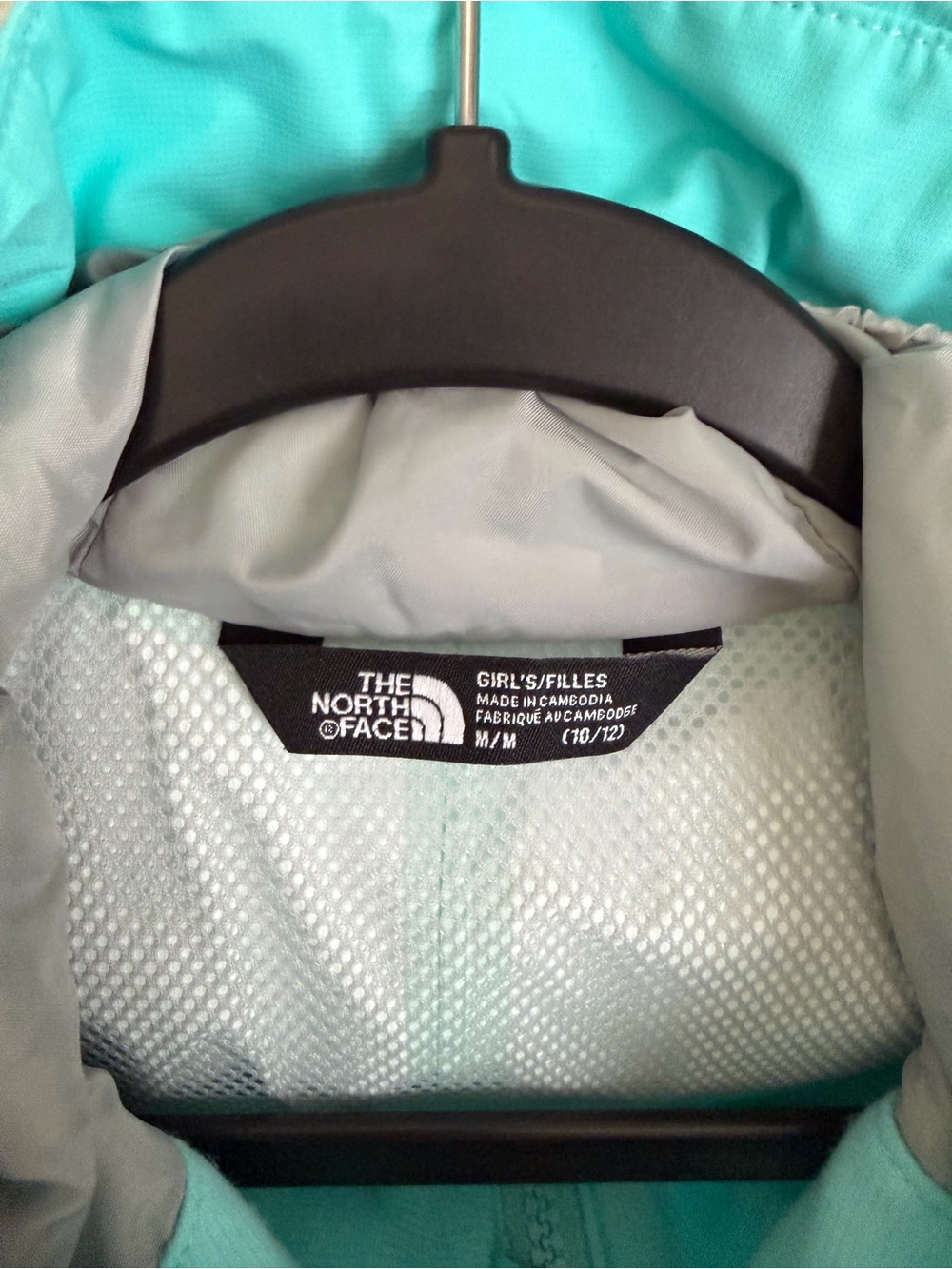 The North Face Girls Resolve Reflective Lightweight Rain Jacket M 10/12 Mint - Picture 8 of 12